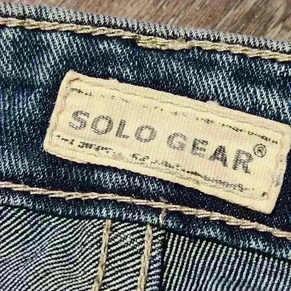 Vintage Y2K faded flared jeans with braid details ✦ mid rise ✦ medium wash - Picture 9 of 16